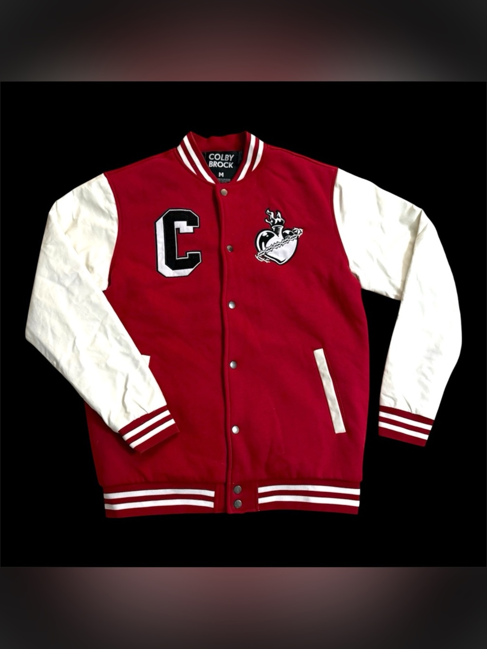 Colby Brock Varsity Jacket Red & White Medium Letterman Unisex